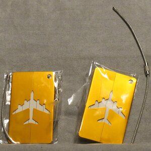Set of 2 - Metal Luggage Baggage Tag Air Plane Travel Tags Suitcase ID Aluminum